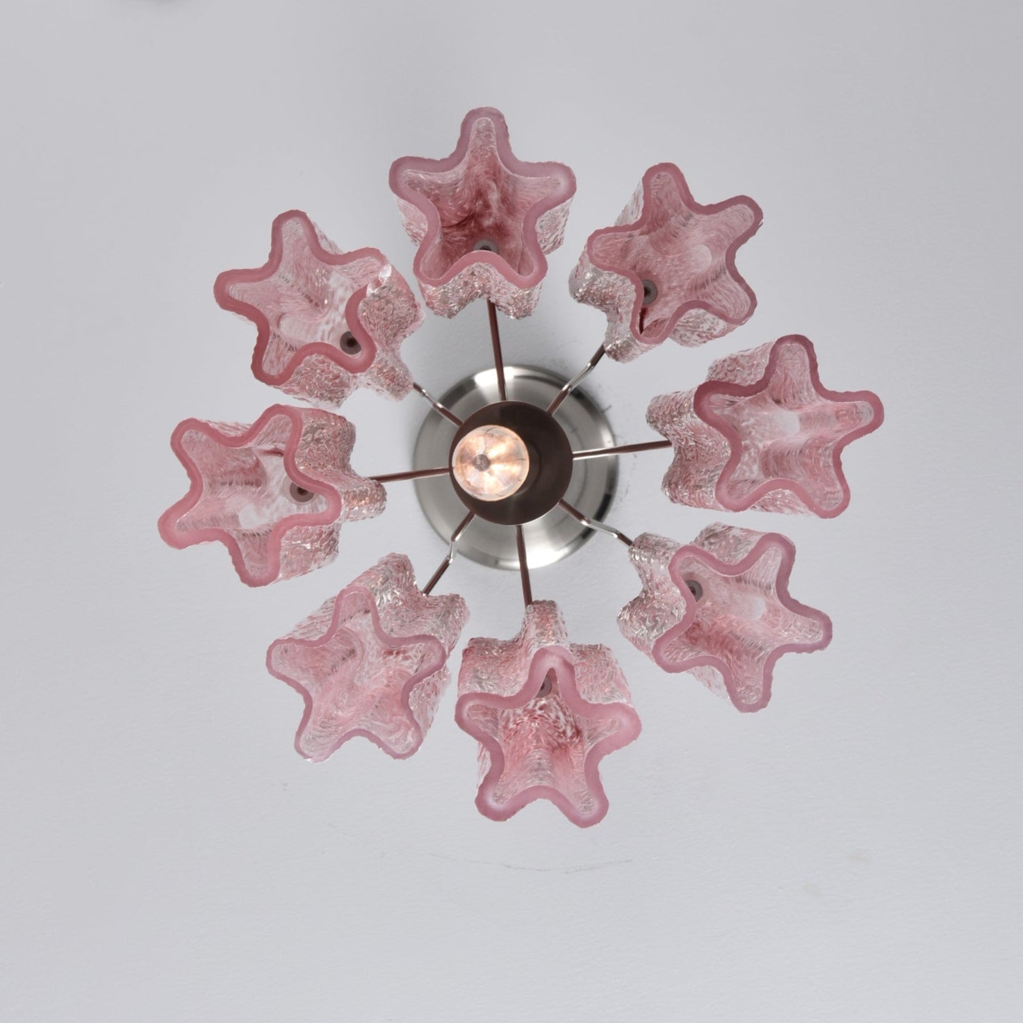 Aurora Chandelier Pink Gradient Murano Glass - Blowlighting