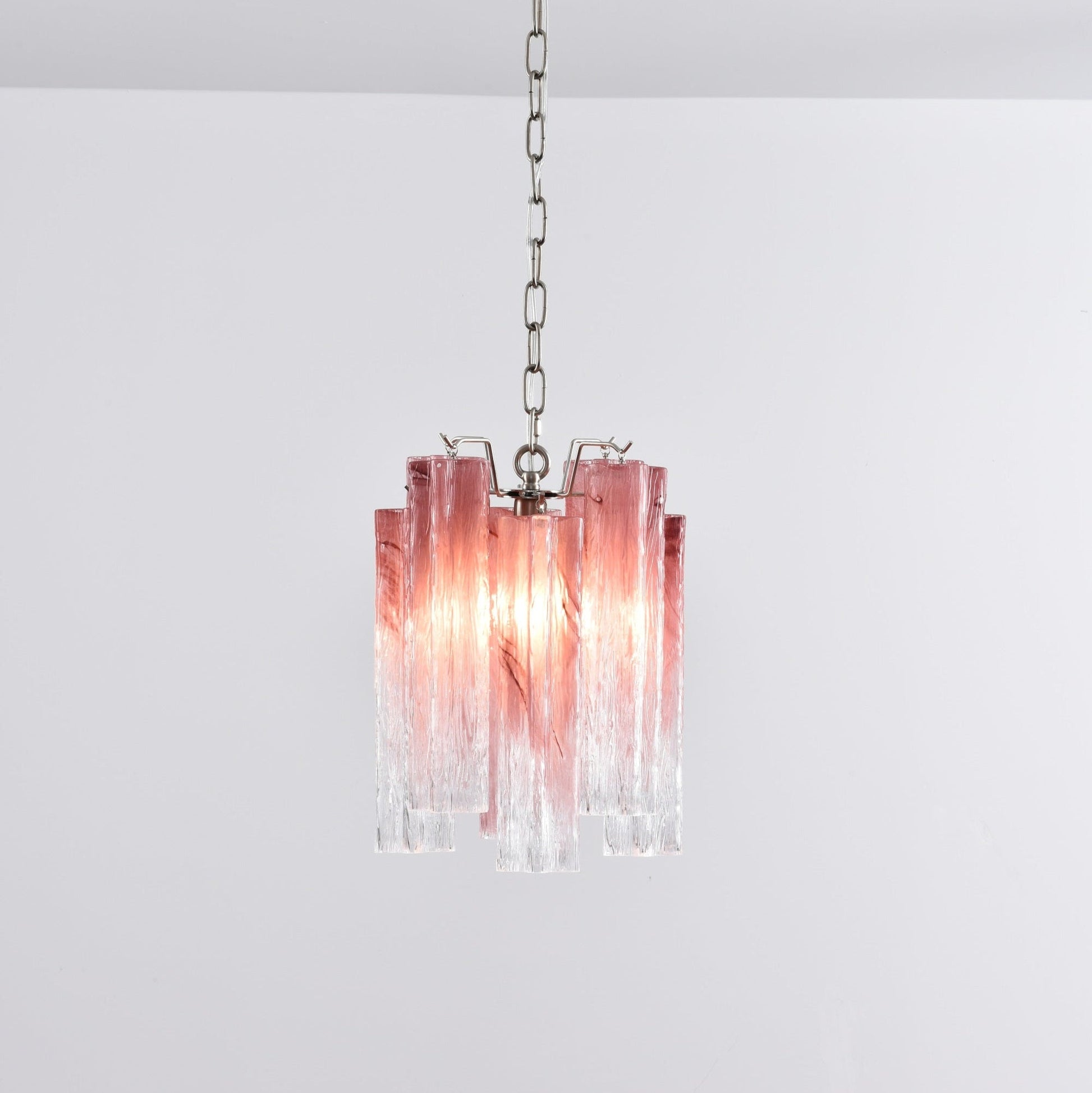 Aurora Chandelier Pink Gradient Murano Glass - Blowlighting