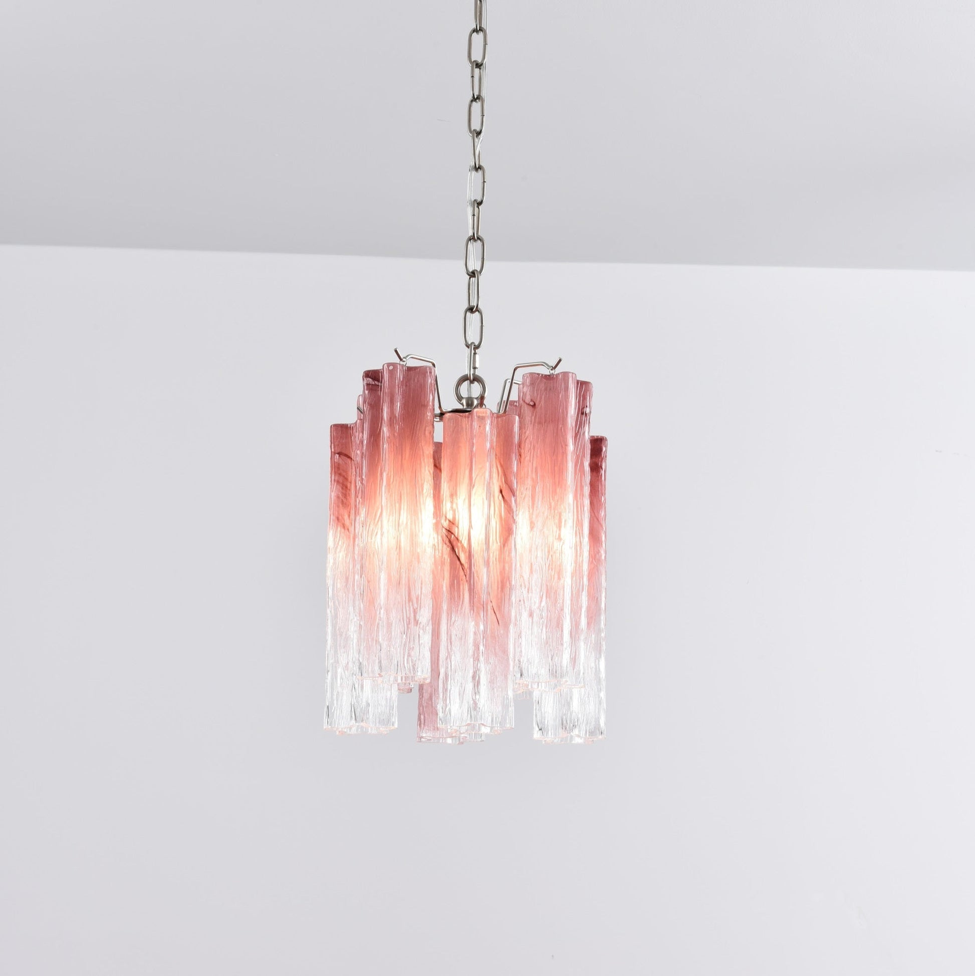 Aurora Chandelier Pink Gradient Murano Glass - Blowlighting