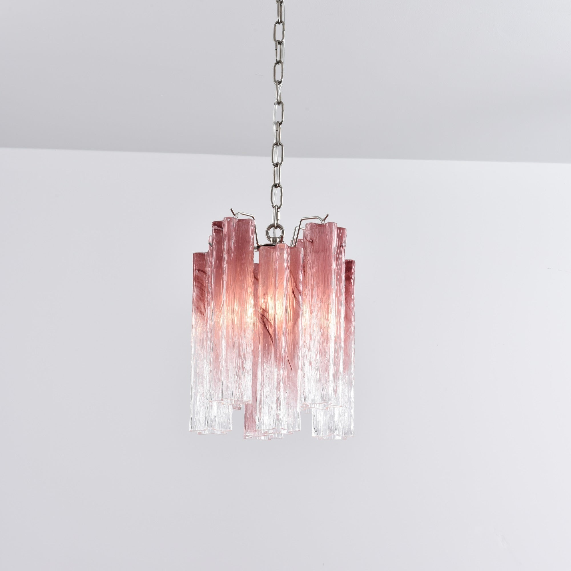 Aurora Chandelier Pink Gradient Murano Glass - Blowlighting