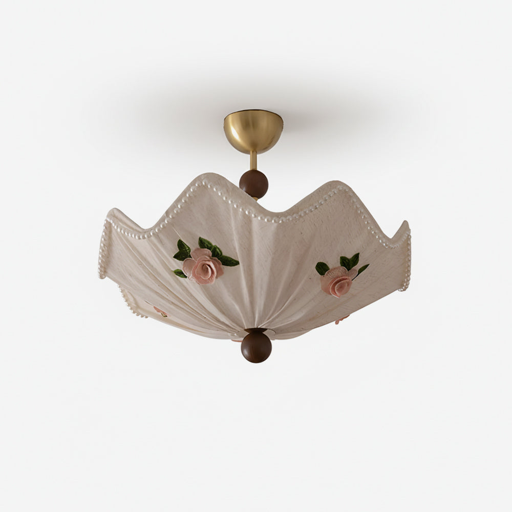 RoseLace Natural Fabric Ceiling Light
