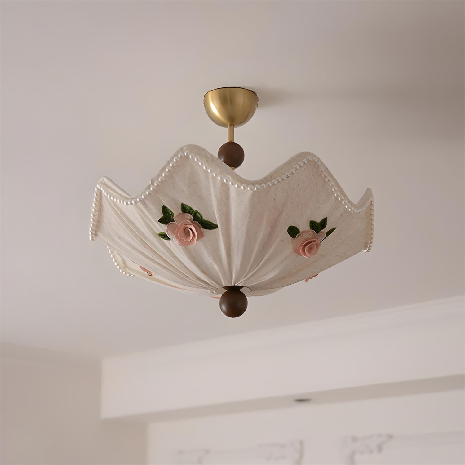 RoseLace Natural Fabric Ceiling Light