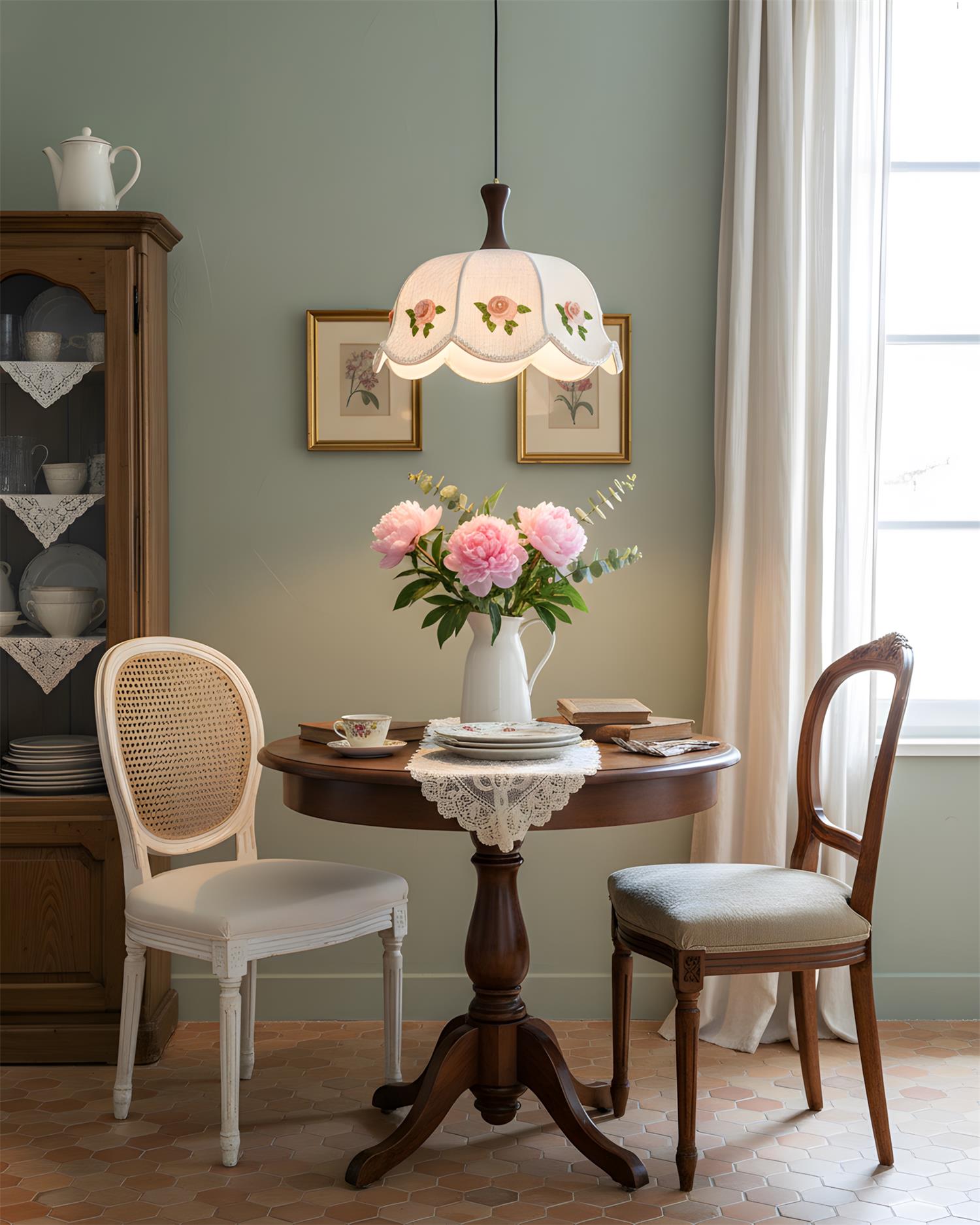 Roselace Vintage Fabric Pendant Light