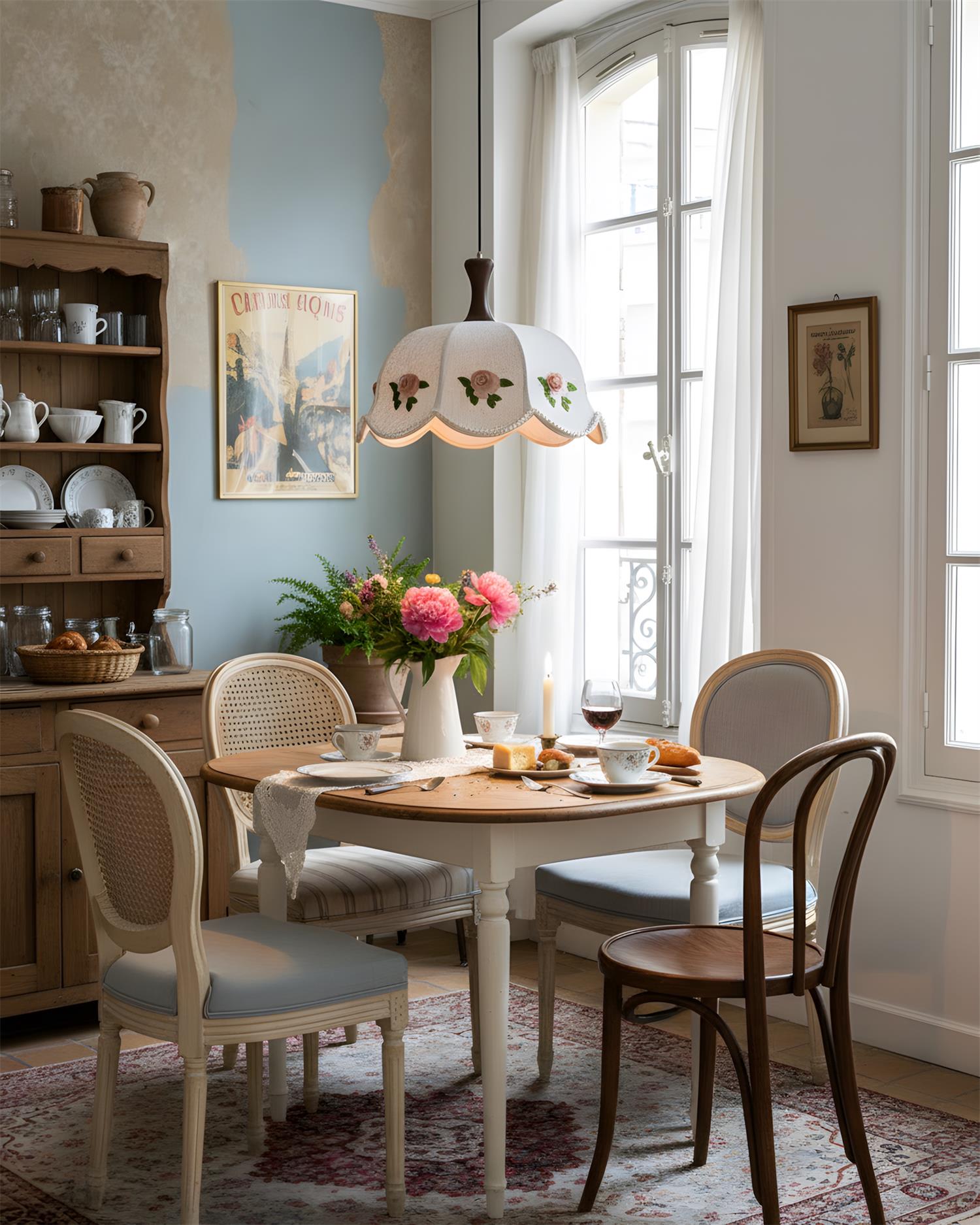 Roselace Vintage Fabric Pendant Light