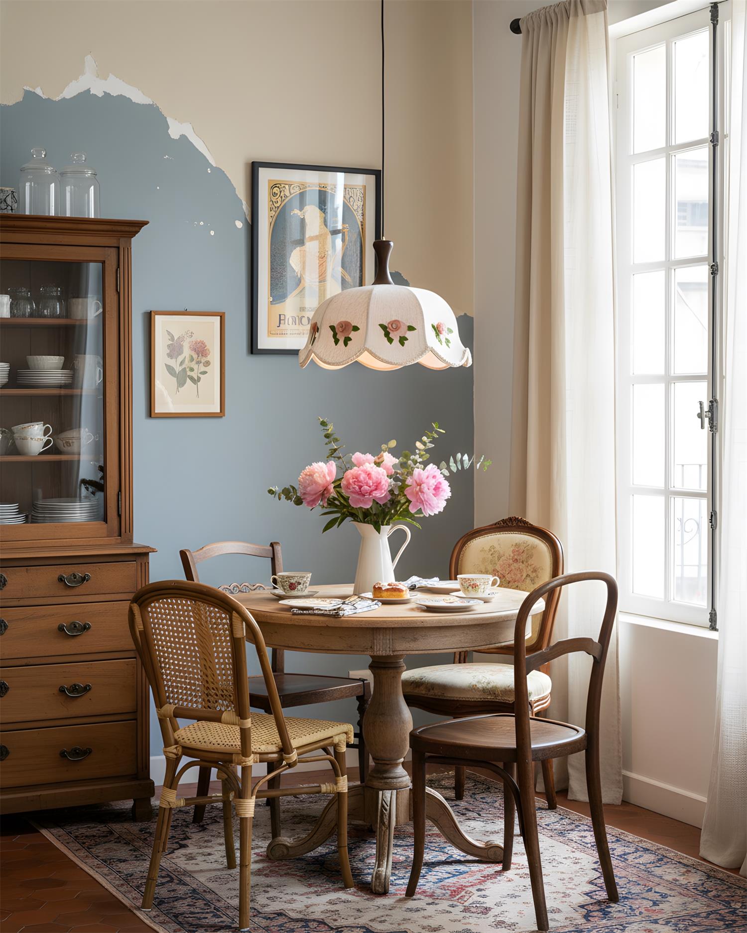 Roselace Vintage Fabric Pendant Light