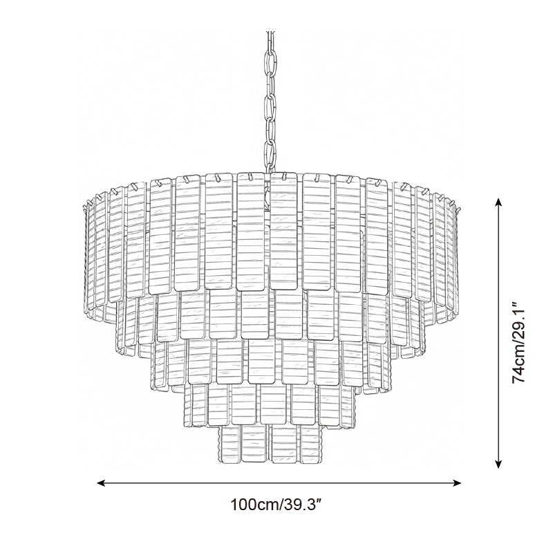 Lustrava Romantic Pink Glass Cascade Chandelier