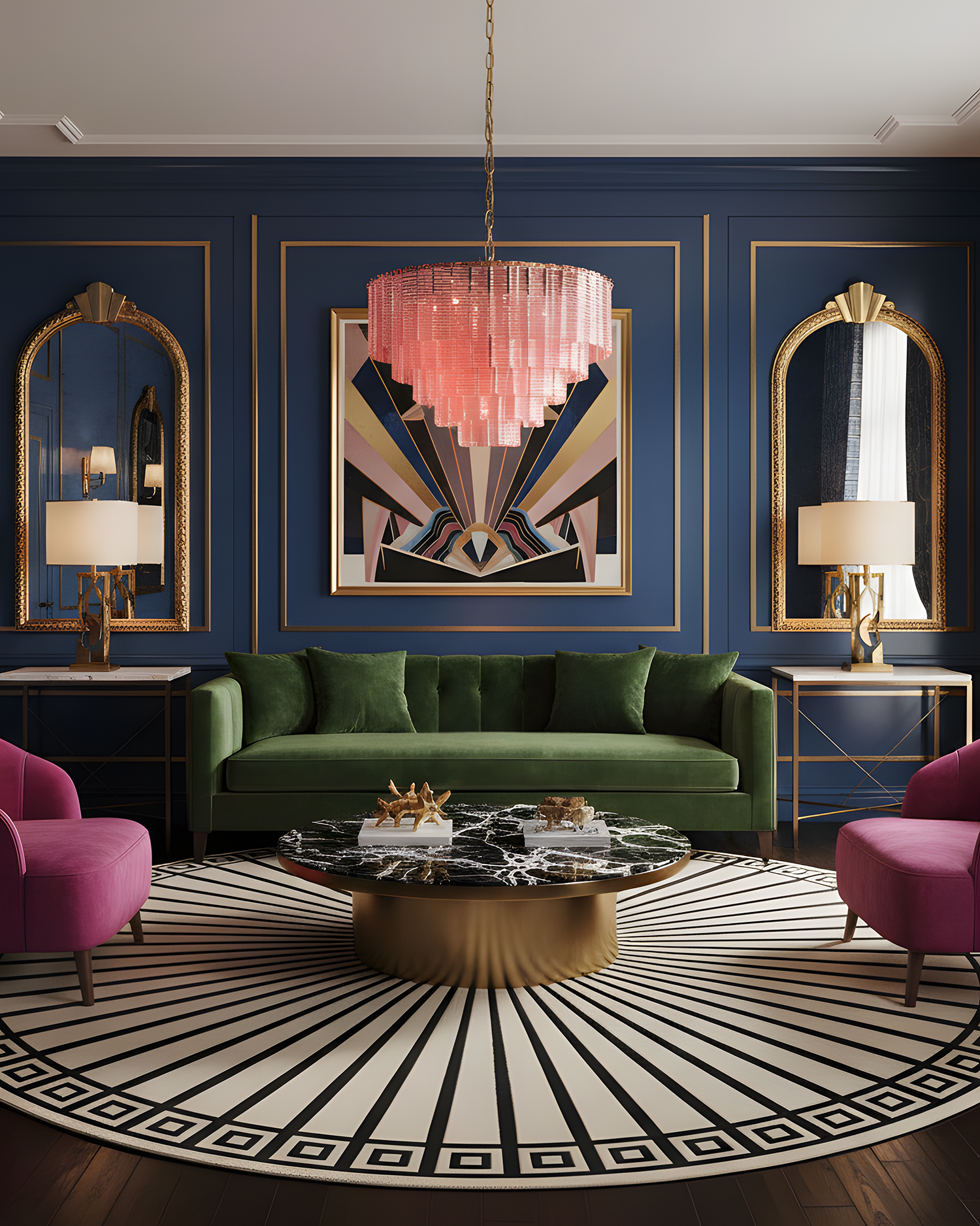 Lustrava Romantic Pink Glass Cascade Chandelier