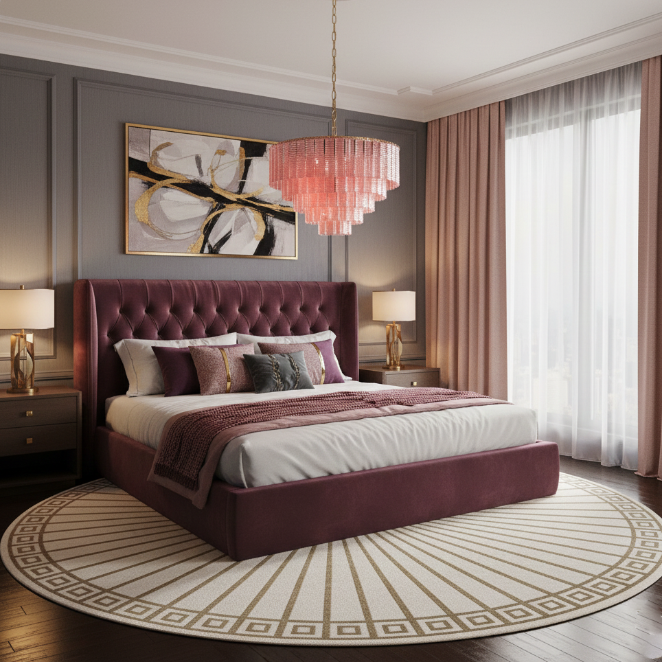 Lustrava Romantic Pink Glass Cascade Chandelier