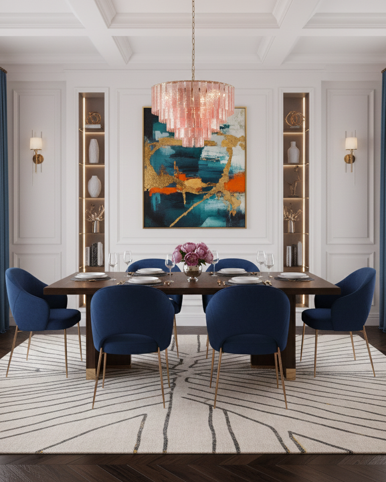 Lustrava Romantic Pink Glass Cascade Chandelier