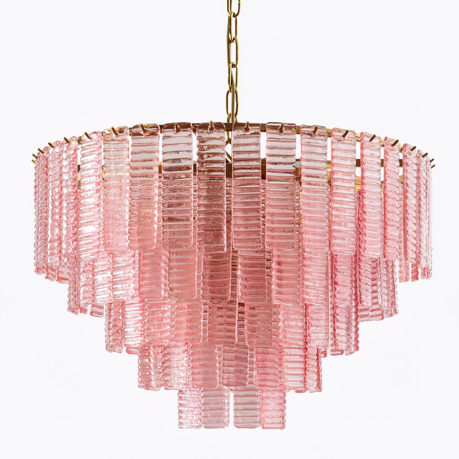 Lustrava Romantic Pink Glass Cascade Chandelier