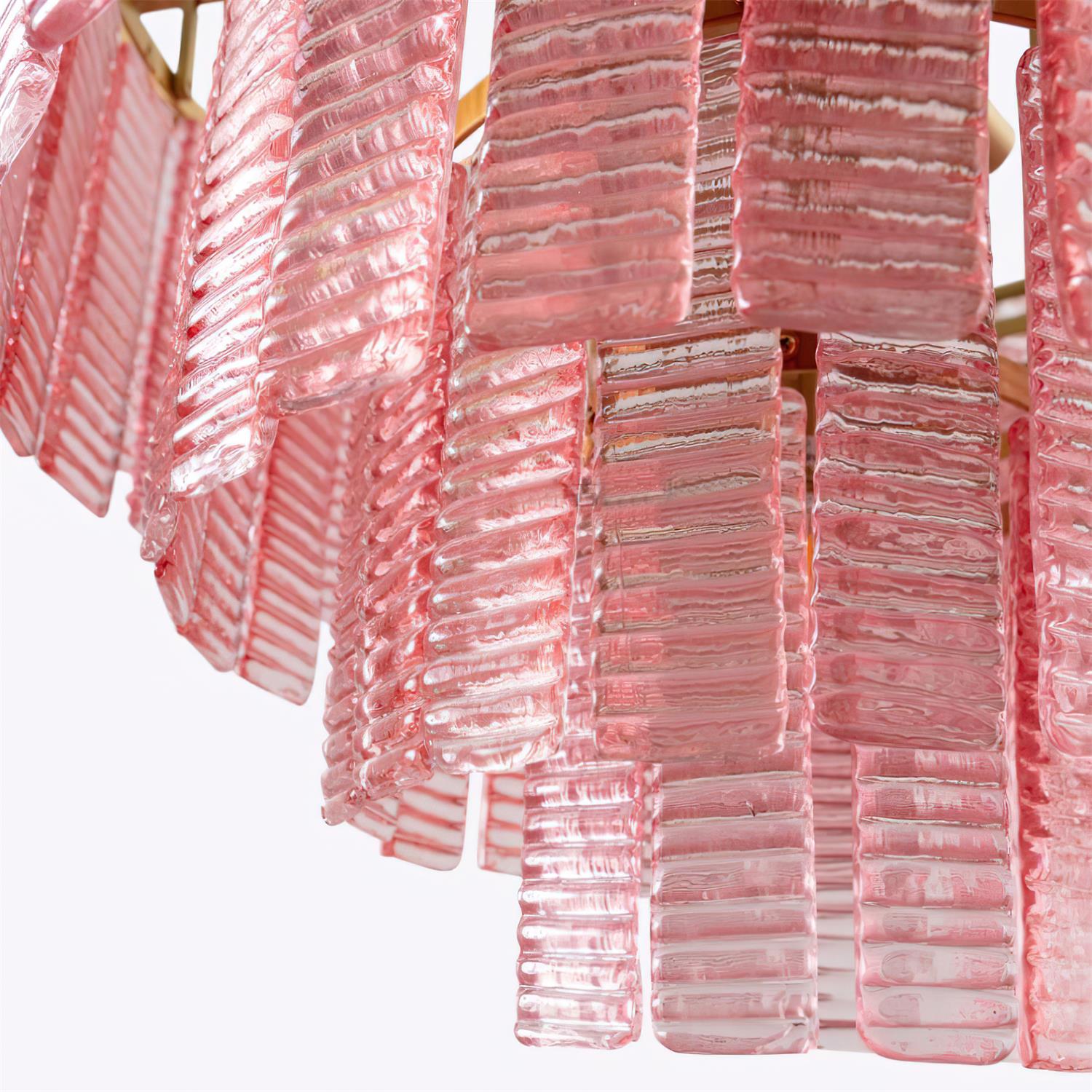 Lustrava Romantic Pink Glass Cascade Chandelier