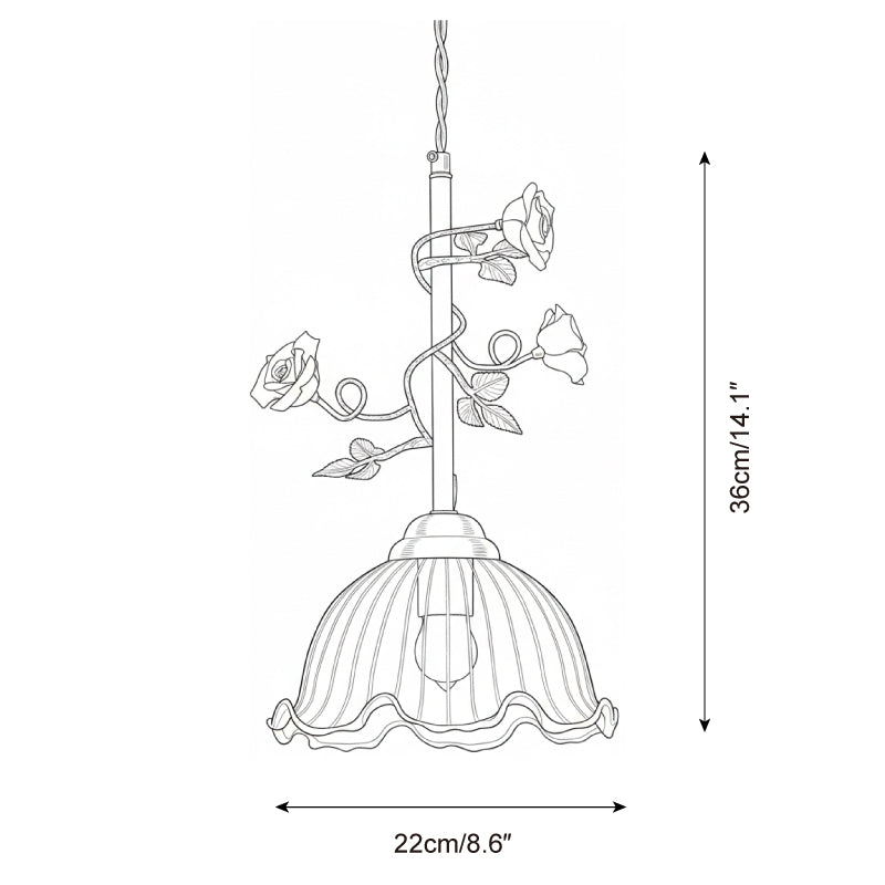 Rosy Glass Vintage Reverie Pendant Light