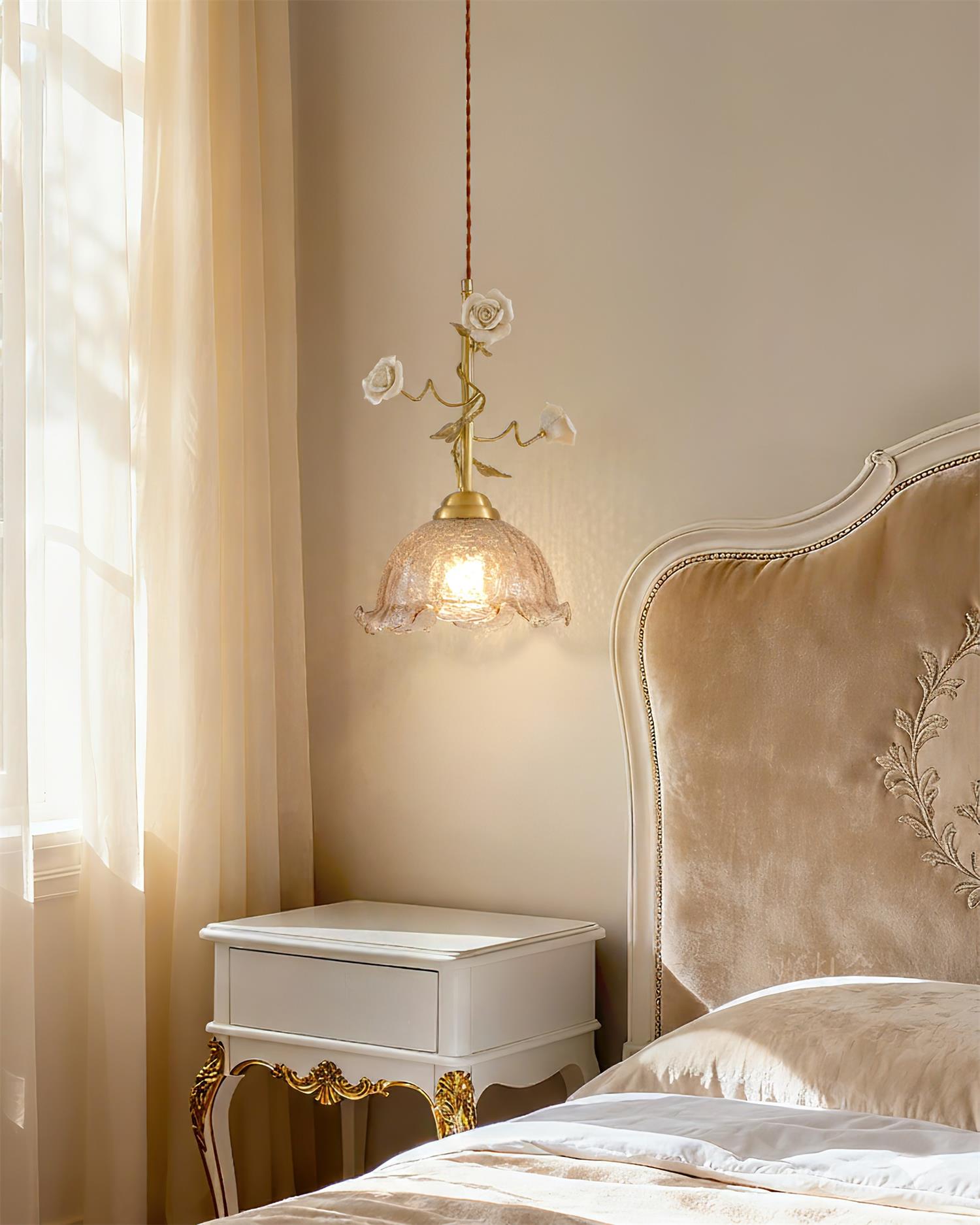 Rosy Glass Vintage Reverie Pendant Light