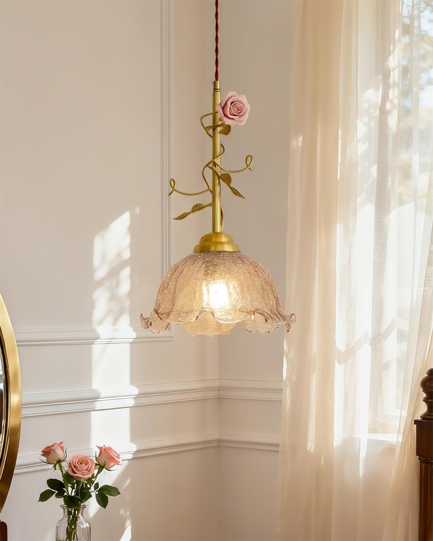 Rosy Glass Vintage Reverie Pendant Light