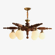 Olvenir Rustic Wood Glass Chandelier - Blowlighting