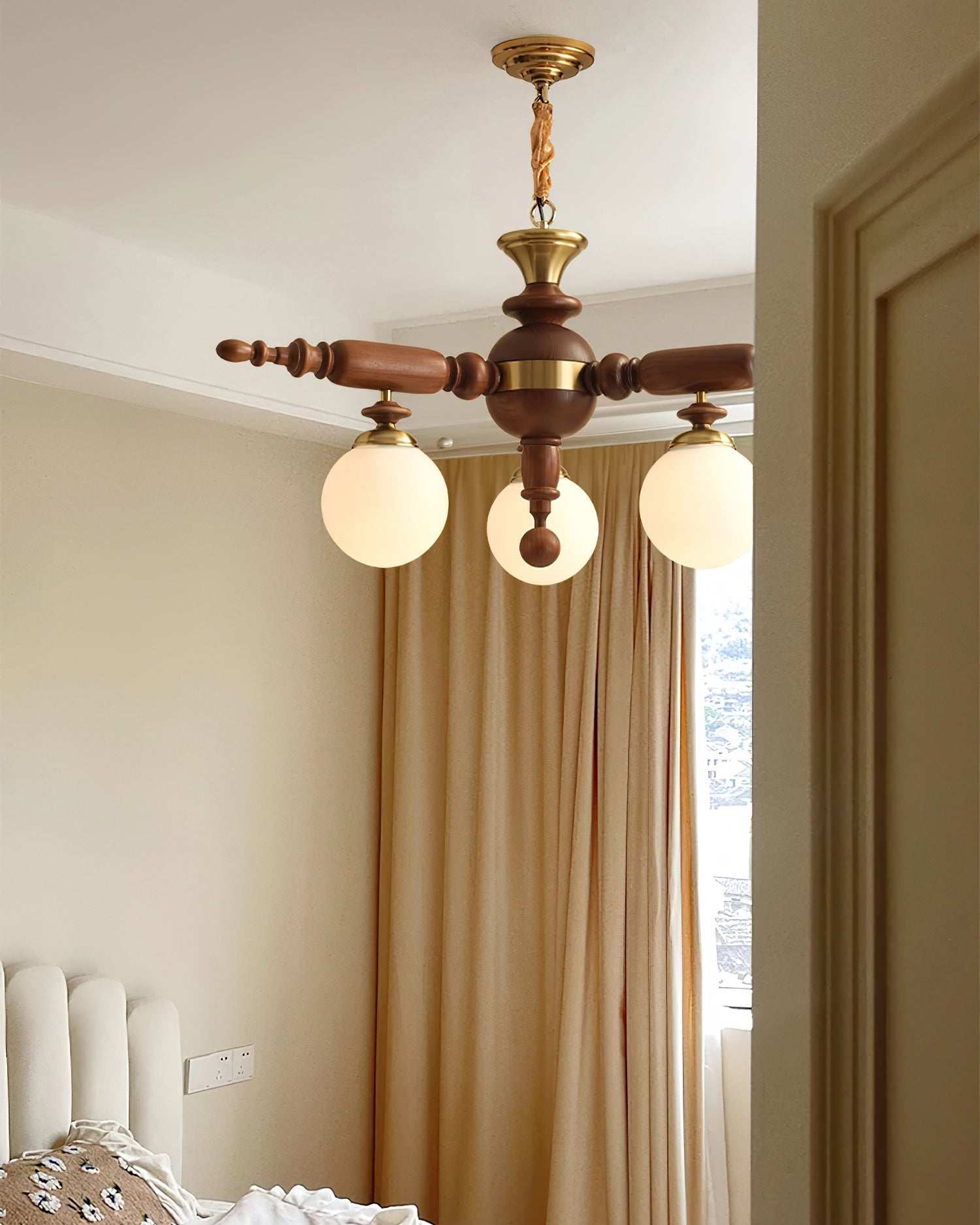 Olvenir Rustic Wood Glass Chandelier - Blowlighting