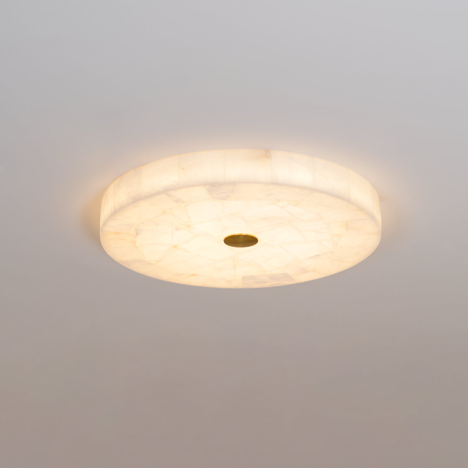 Ciphayra Minimalist Alabaster Round Flushmount - Blowlighting