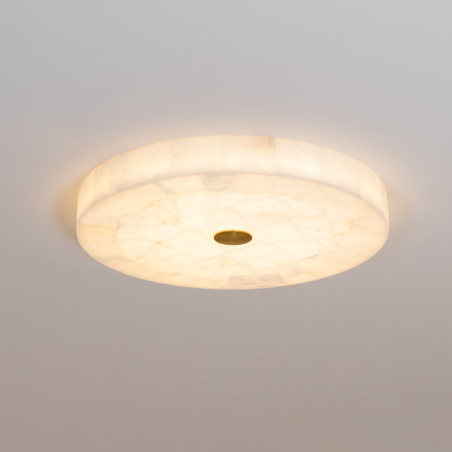 Ciphayra Minimalist Alabaster Round Flushmount - Blowlighting
