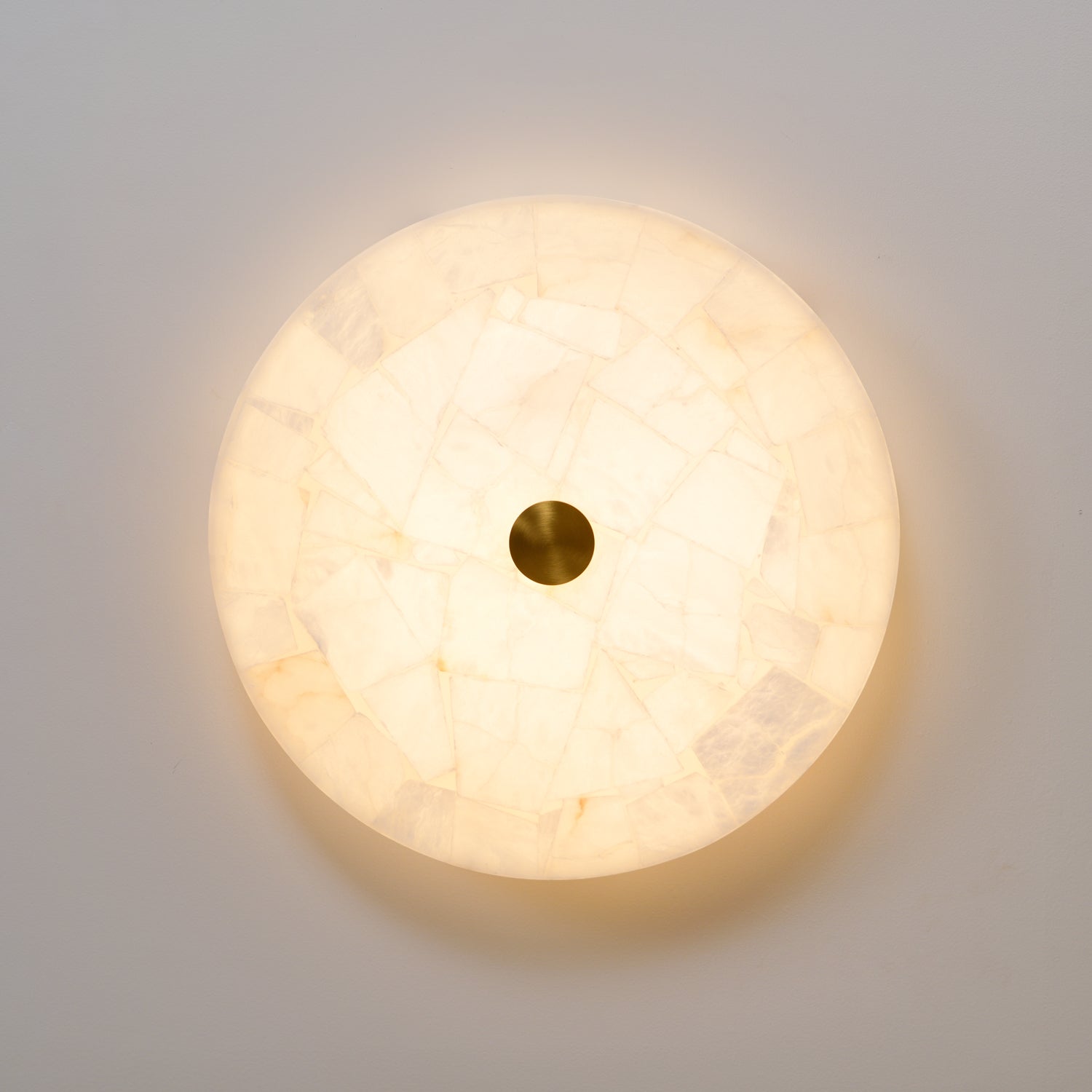 Ciphayra Minimalist Alabaster Round Flushmount - Blowlighting