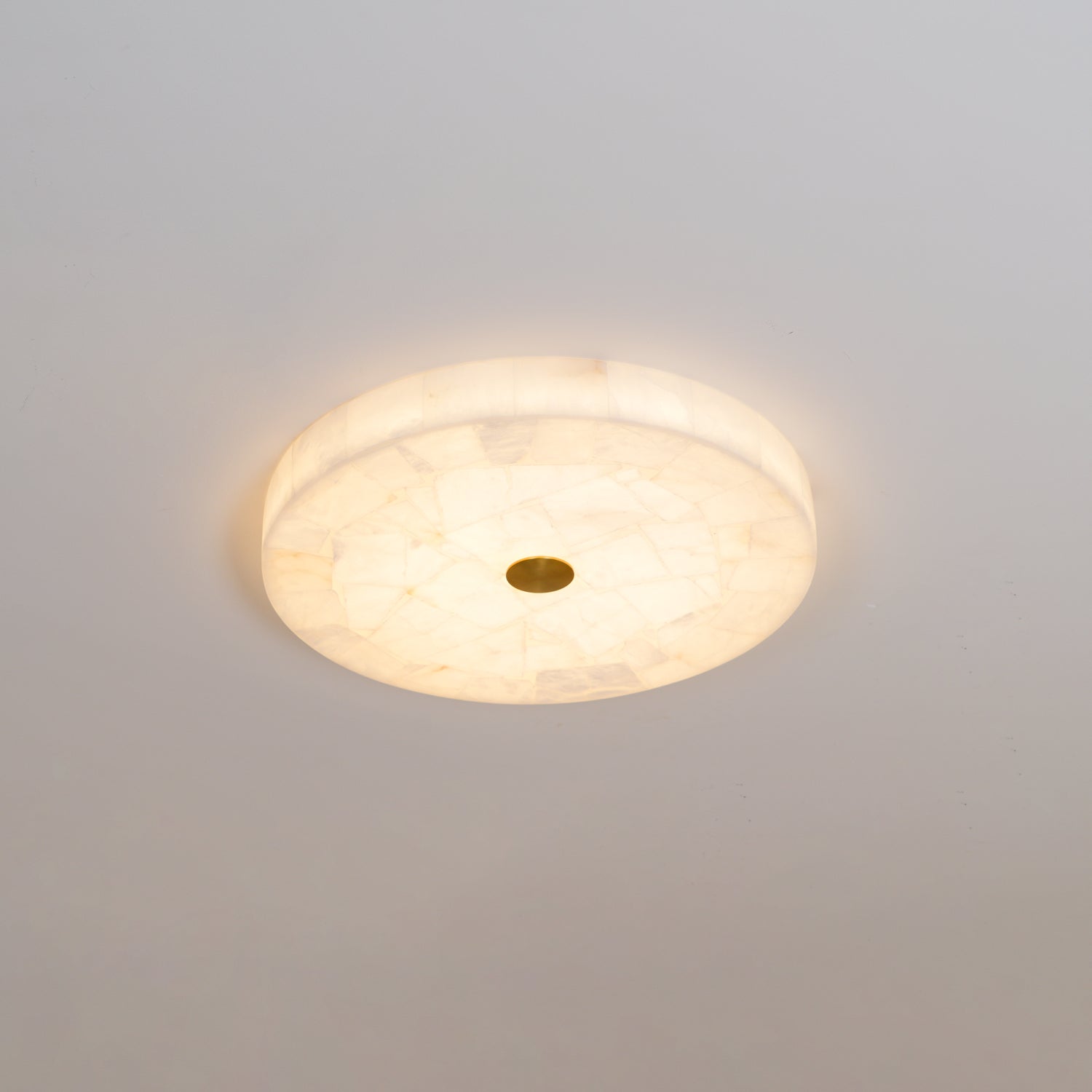 Ciphayra Minimalist Alabaster Round Flushmount - Blowlighting