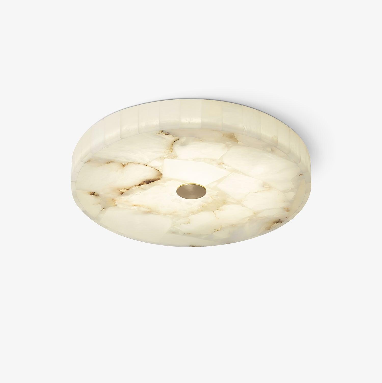 Ciphayra Minimalist Alabaster Round Flushmount - Blowlighting