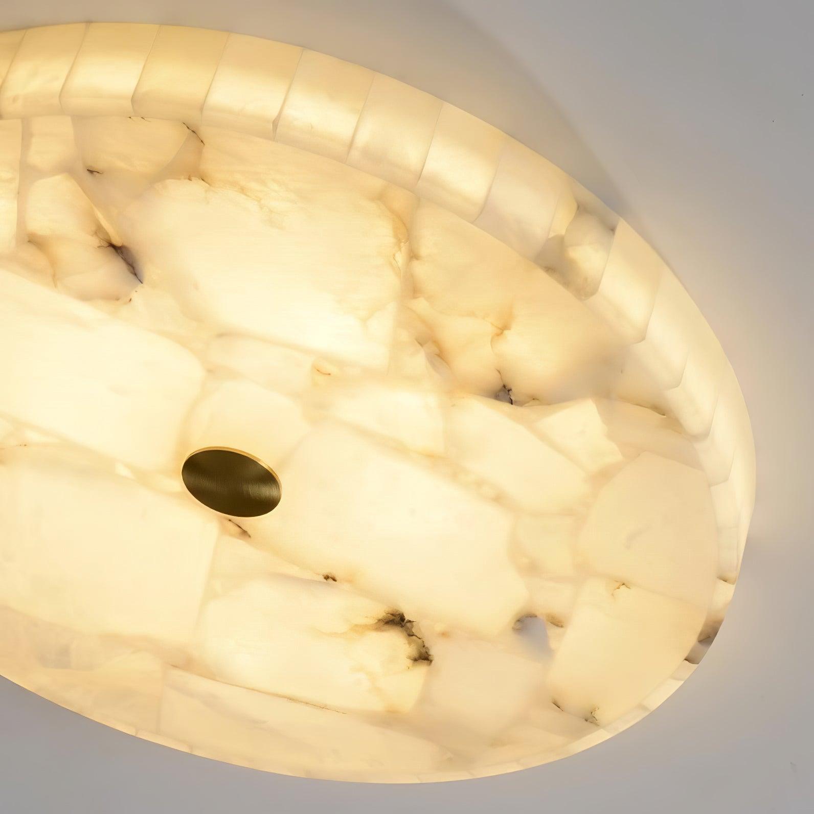 Ciphayra Minimalist Alabaster Round Flushmount - Blowlighting