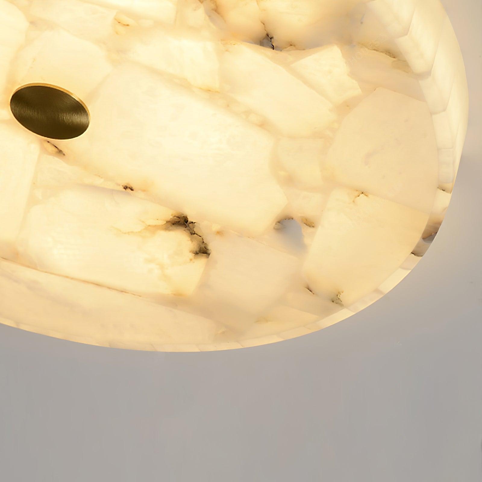 Ciphayra Minimalist Alabaster Round Flushmount - Blowlighting