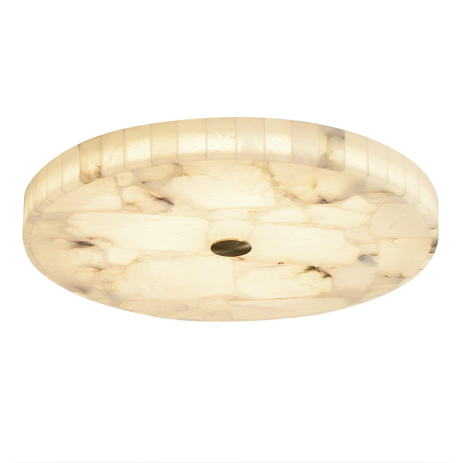 Ciphayra Minimalist Alabaster Round Flushmount - Blowlighting
