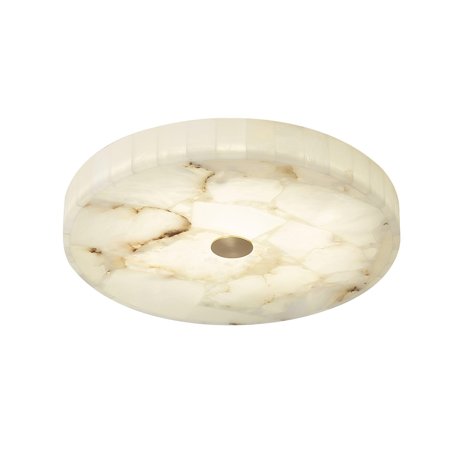 Ciphayra Minimalist Alabaster Round Flushmount - Blowlighting
