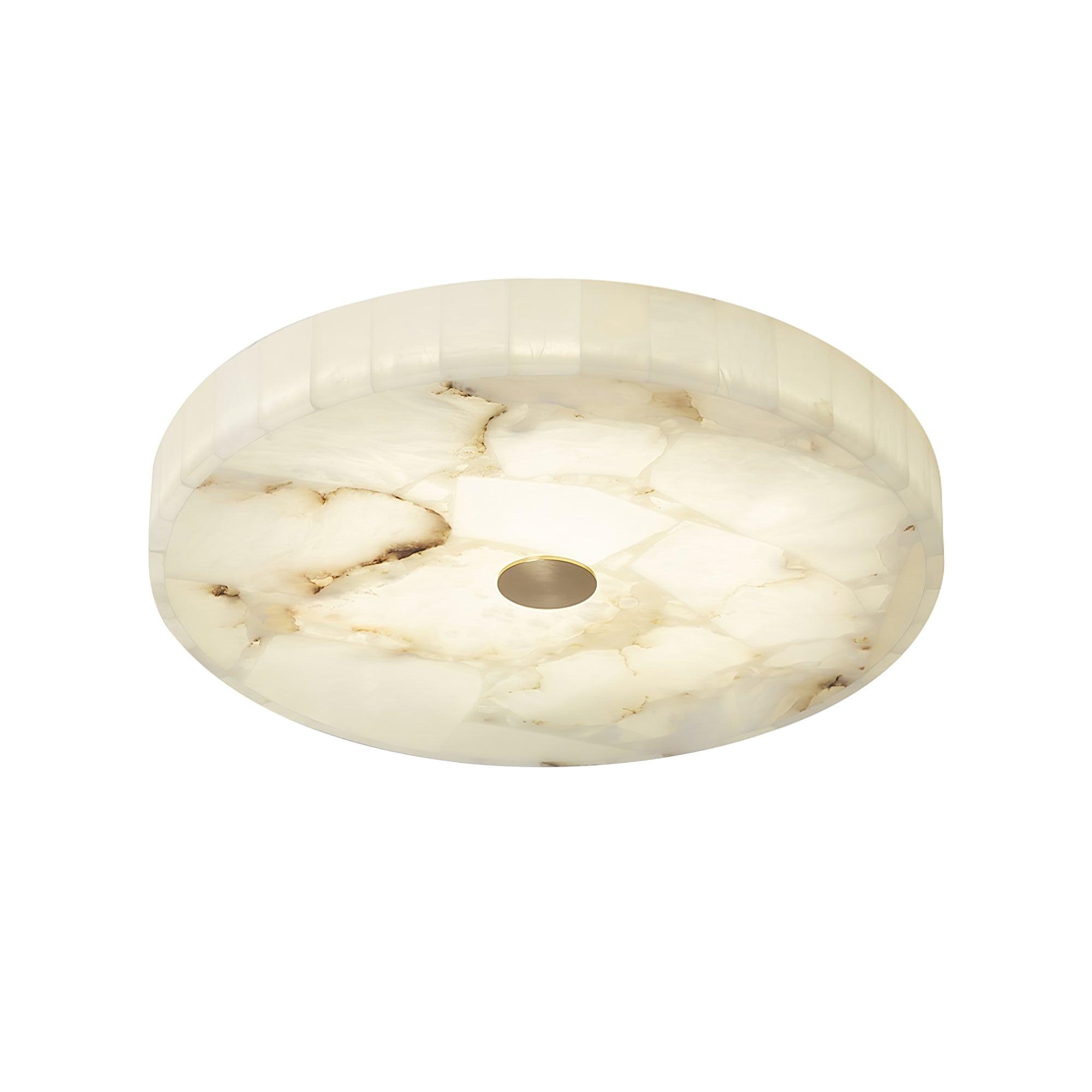 Ciphayra Minimalist Alabaster Round Flushmount - Blowlighting
