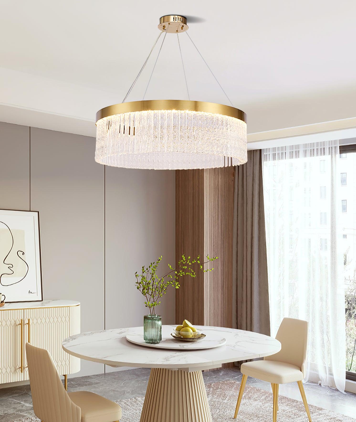 Round Halo Crystal Chandelier - Blowlighting