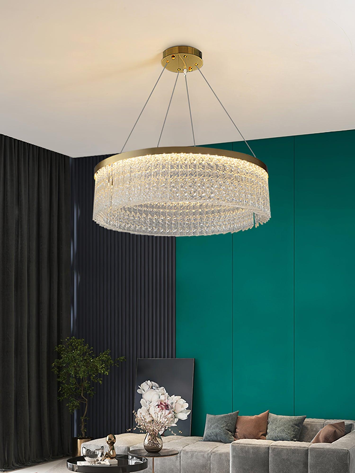 Round Halo Crystal Chandelier - Blowlighting