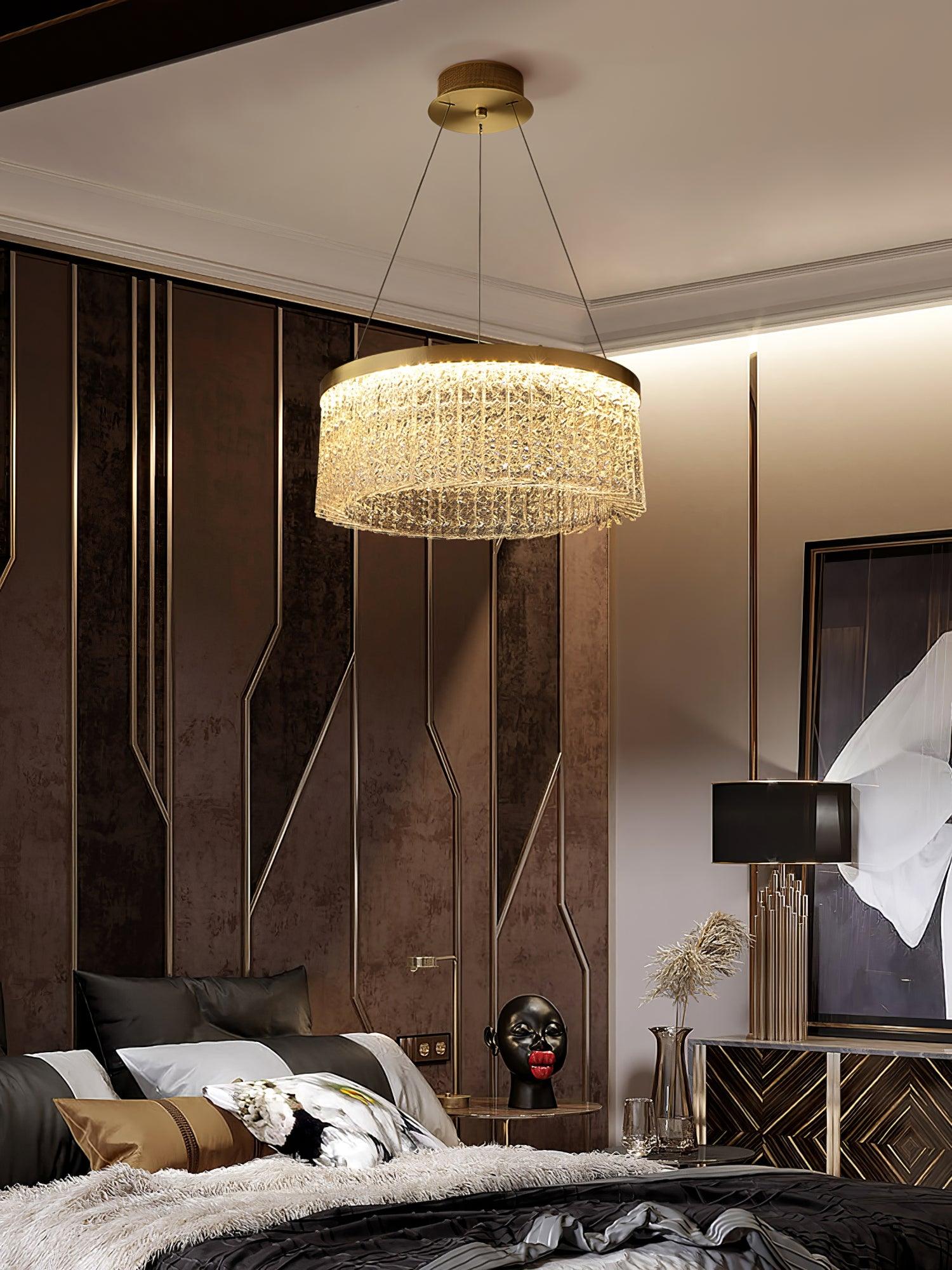 Round Halo Crystal Chandelier - Blowlighting