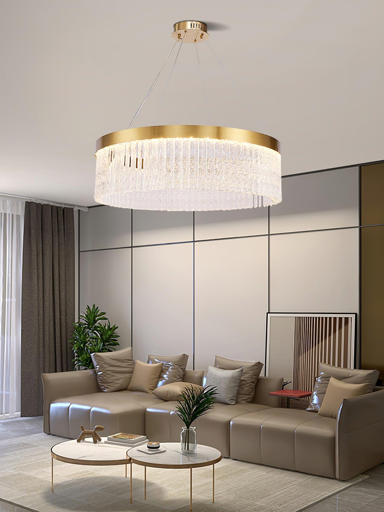 Round Halo Crystal Chandelier - Blowlighting
