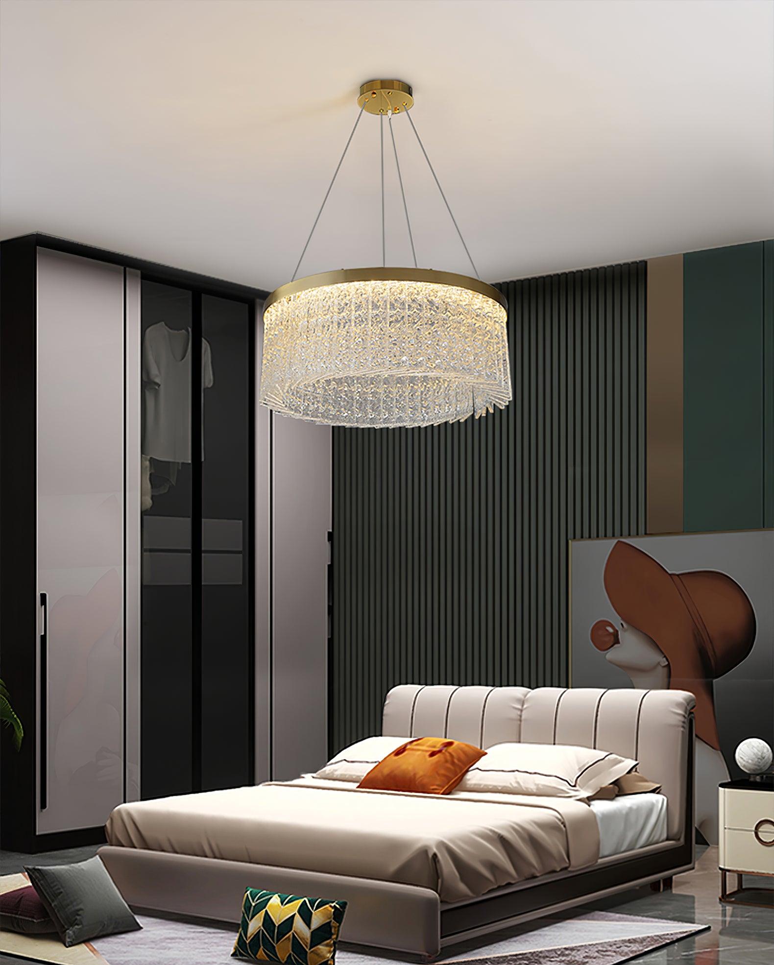 Round Halo Crystal Chandelier - Blowlighting