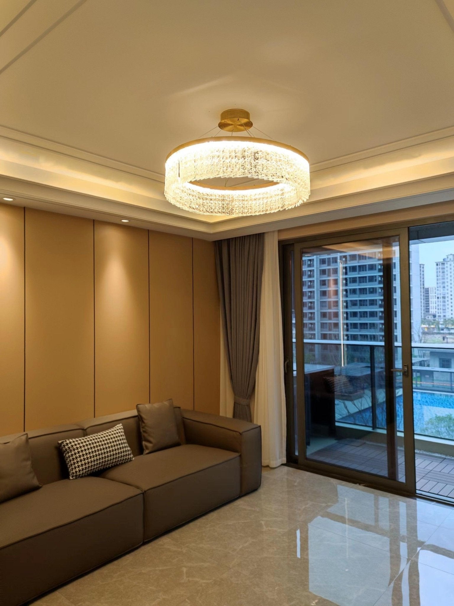 Round Halo Crystal Chandelier - Blowlighting