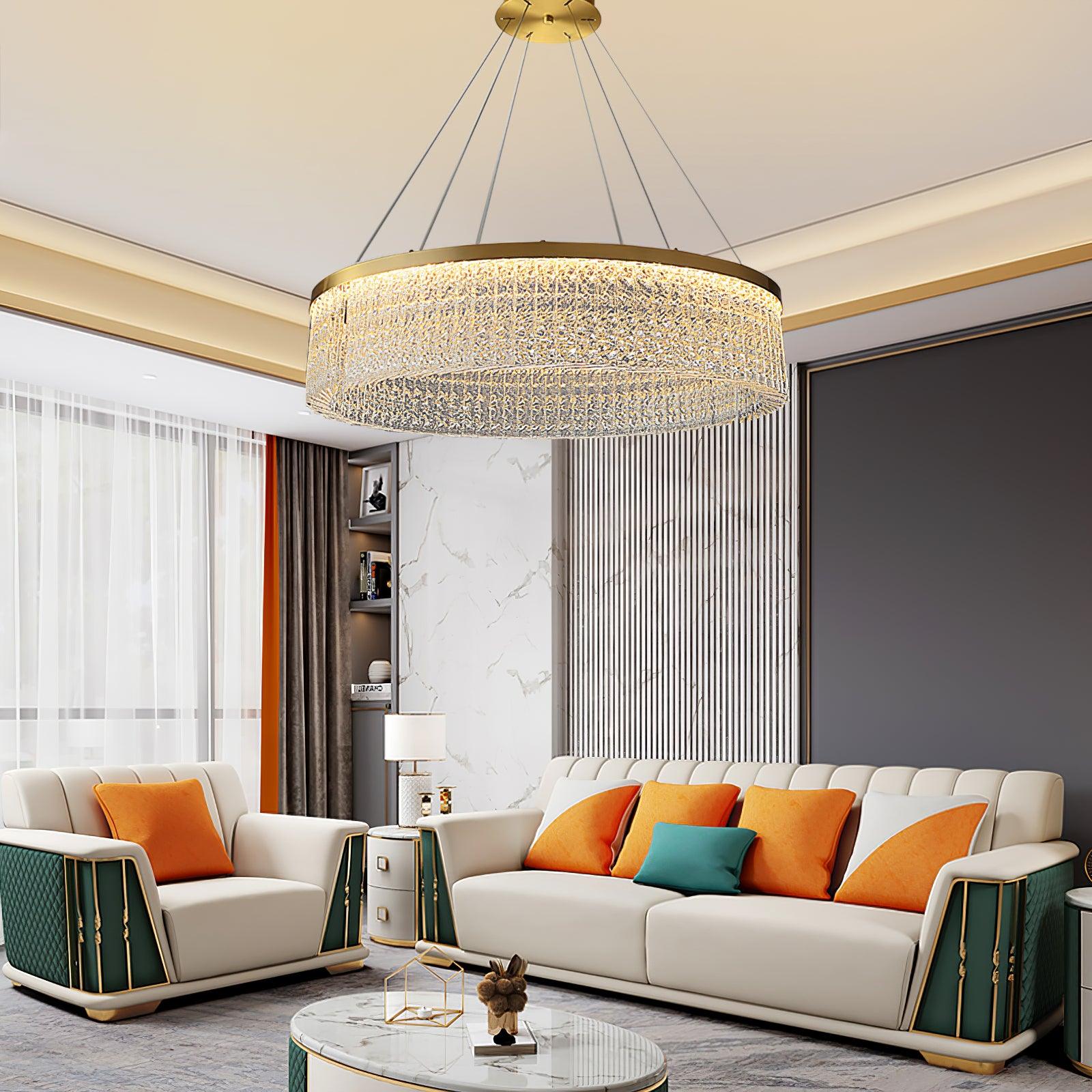 Round Halo Crystal Chandelier - Blowlighting
