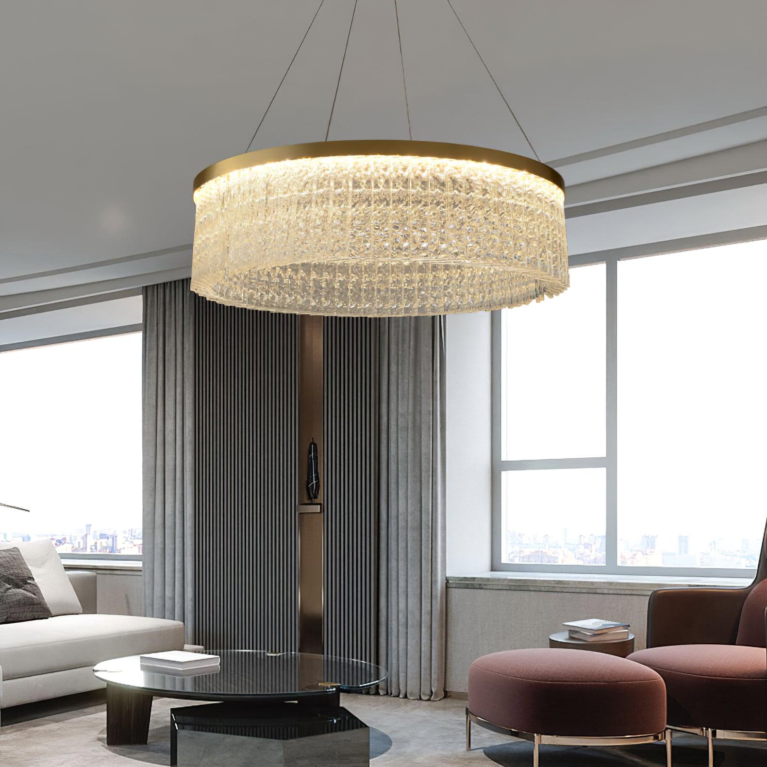 Round Halo Crystal Chandelier - Blowlighting