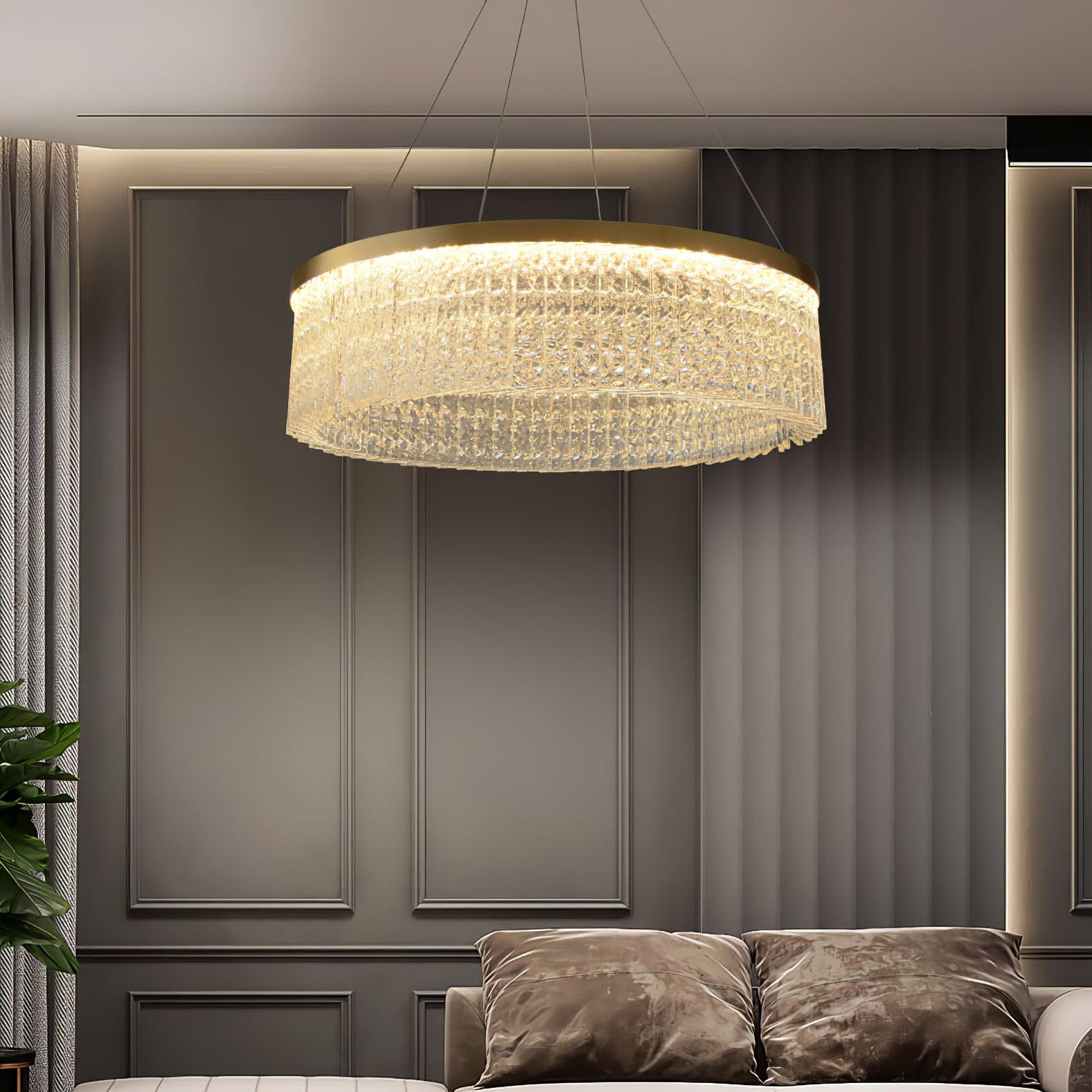 Round Halo Crystal Chandelier - Blowlighting