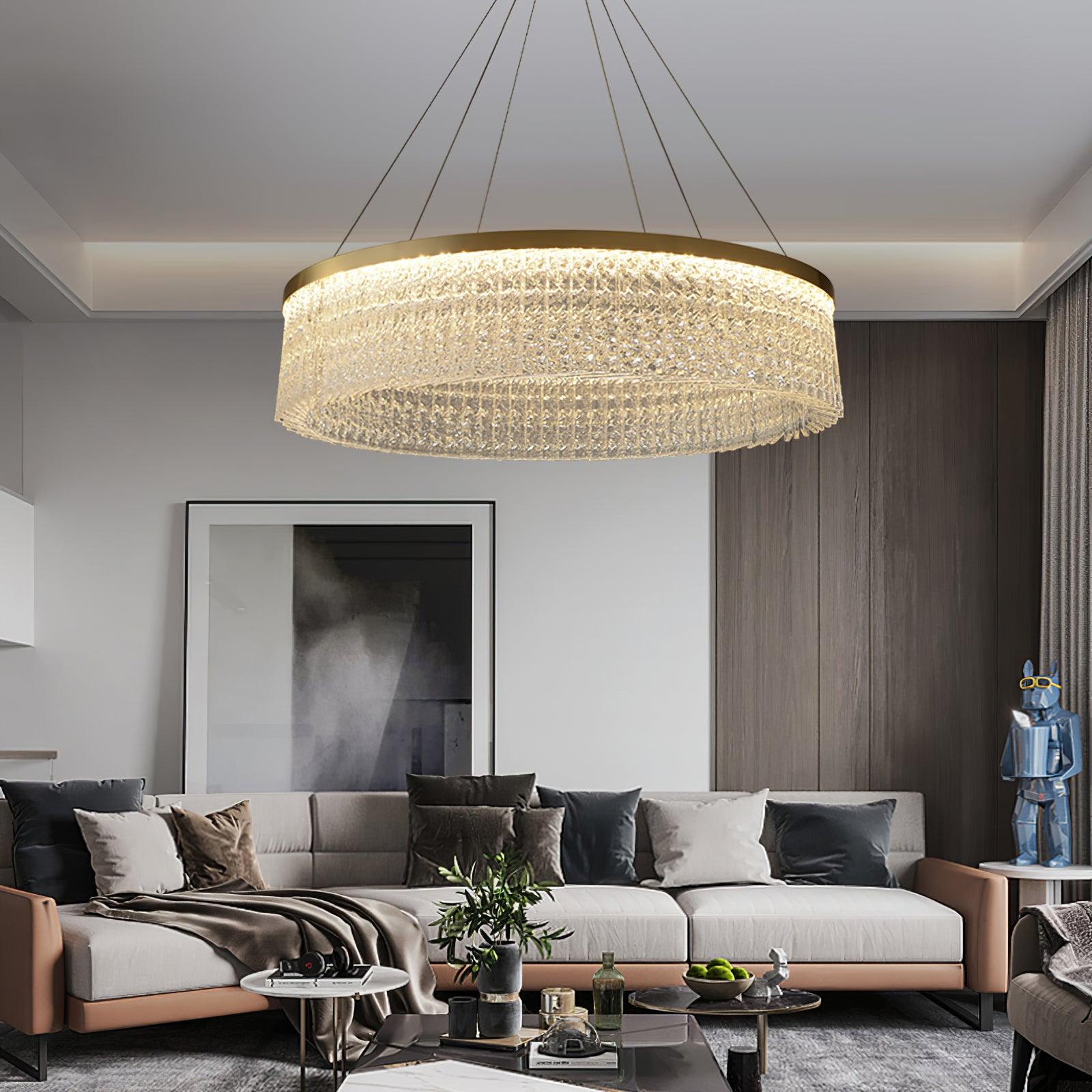 Round Halo Crystal Chandelier - Blowlighting