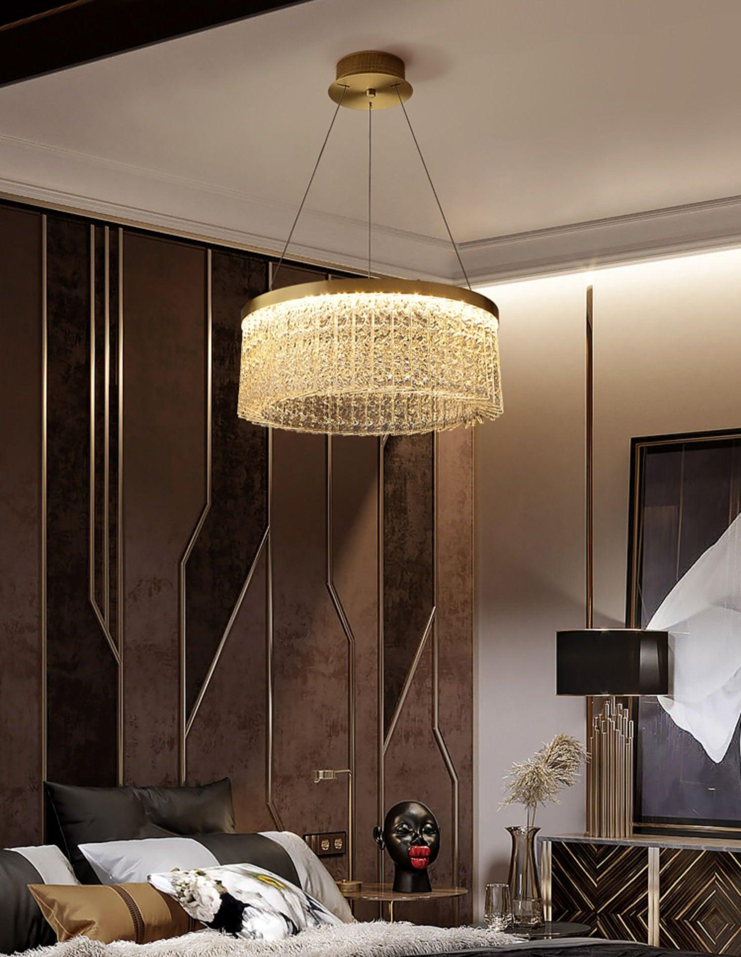Round Halo Crystal Chandelier - Blowlighting