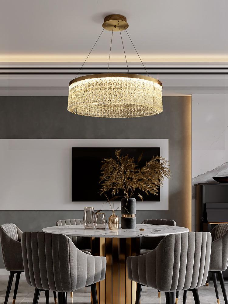 Round Halo Crystal Chandelier - Blowlighting