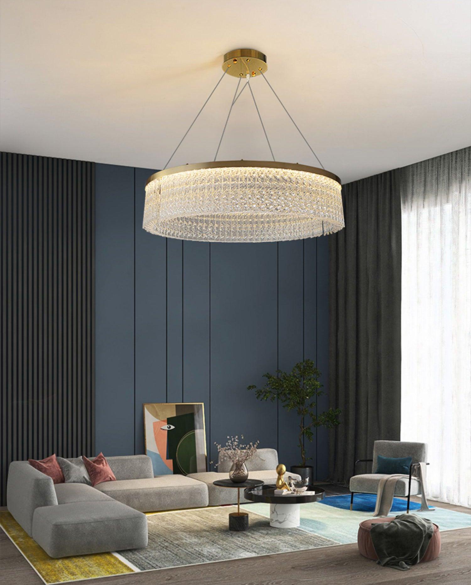 Round Halo Crystal Chandelier - Blowlighting