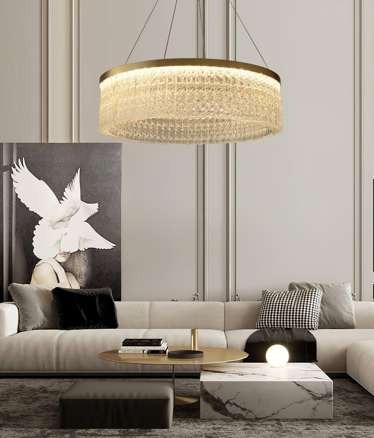 Round Halo Crystal Chandelier - Blowlighting