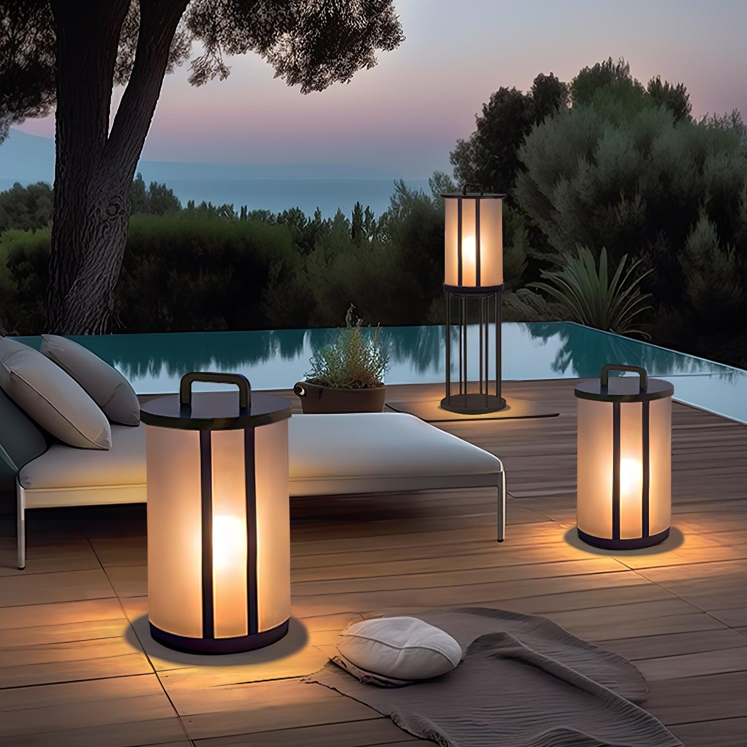 Elrinarae Pagoda Frame Travertine Lantern - Blowlighting
