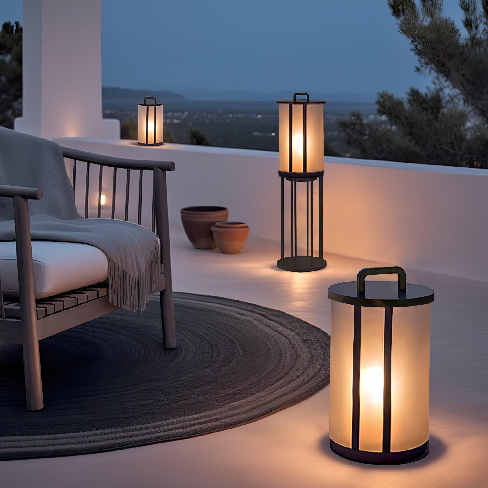 Elrinarae Pagoda Frame Travertine Lantern - Blowlighting