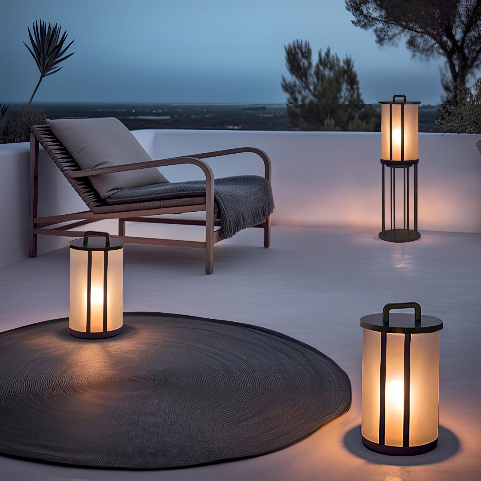 Elrinarae Pagoda Frame Travertine Lantern - Blowlighting
