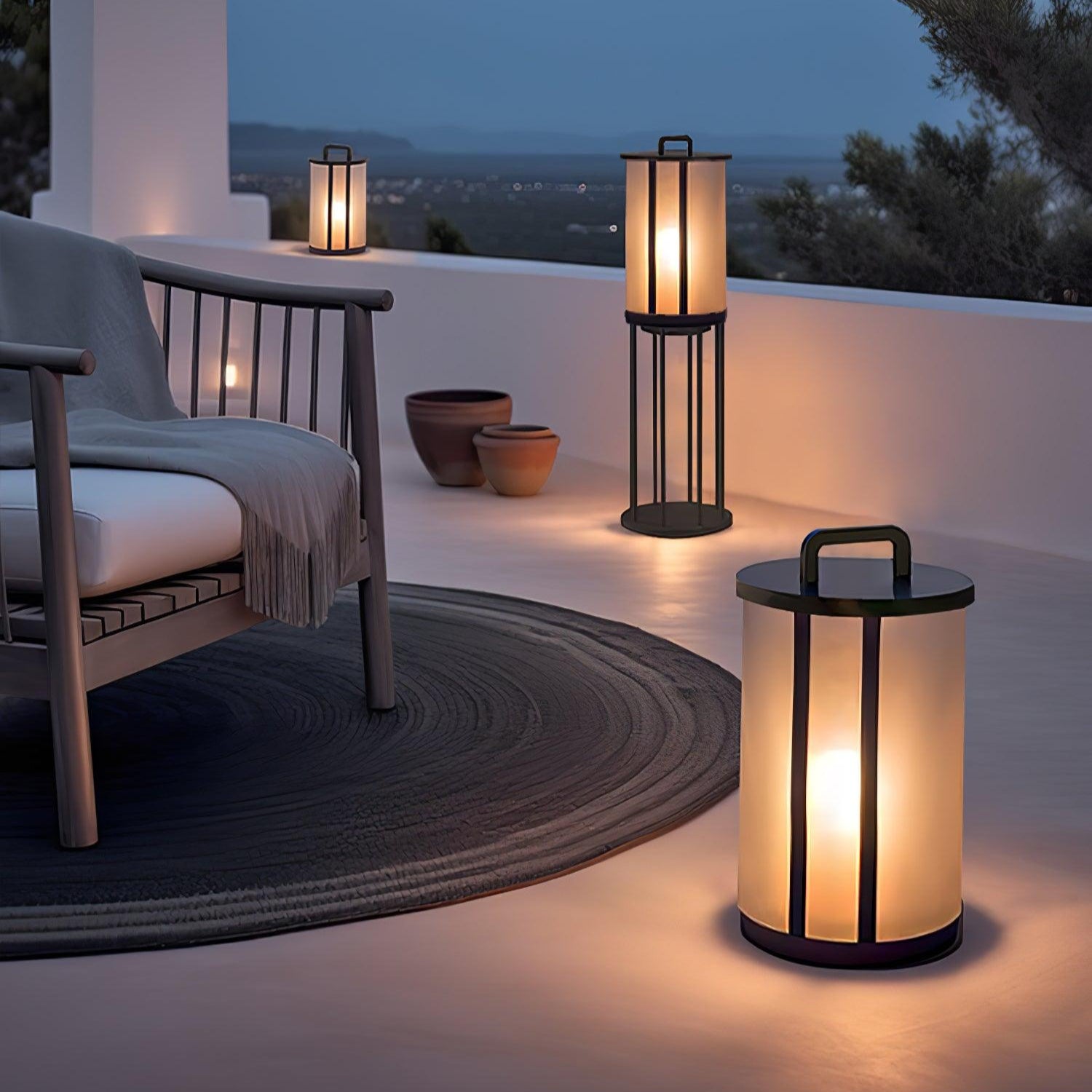 Elrinarae Pagoda Frame Travertine Lantern - Blowlighting
