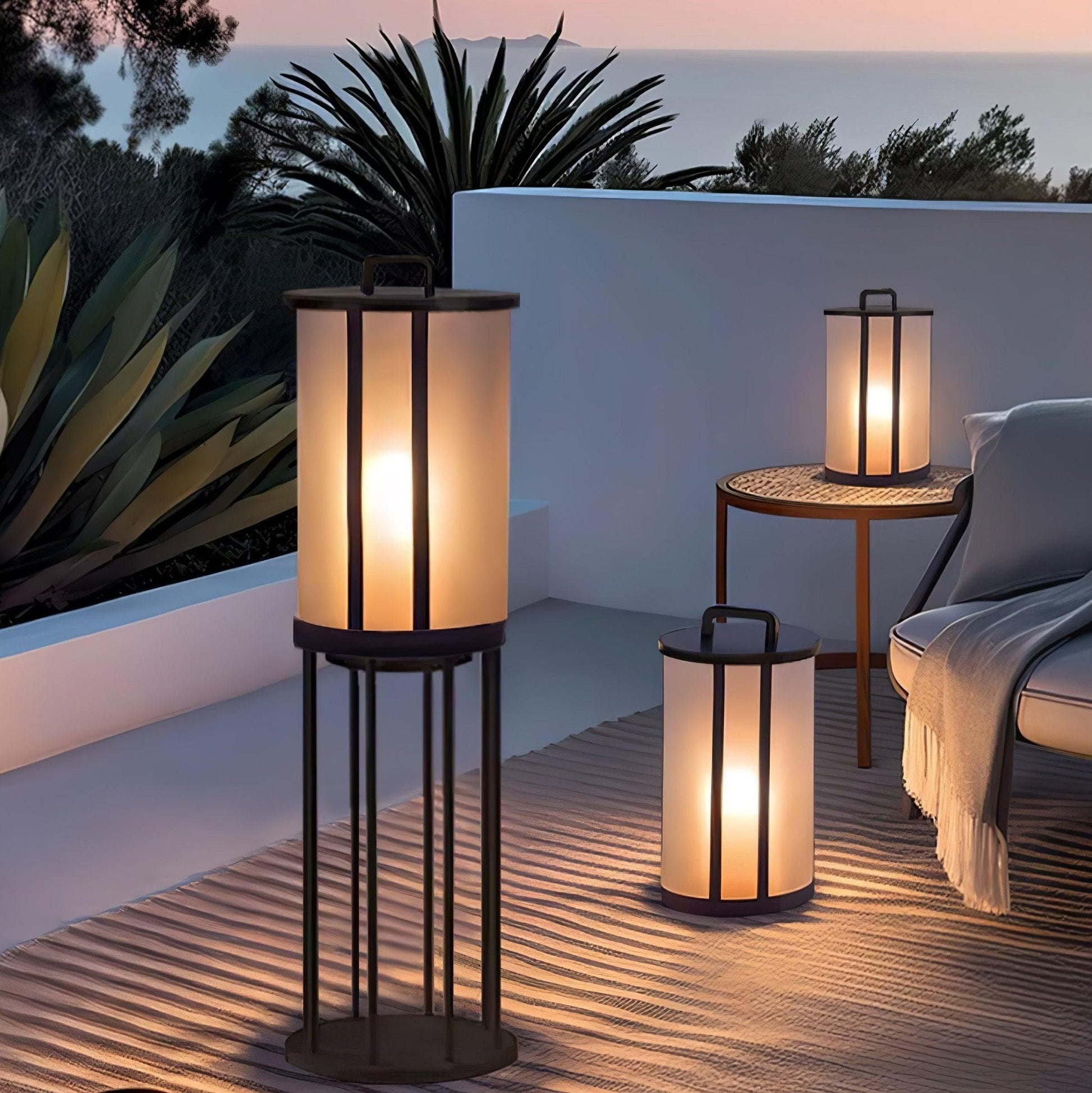 Elrinarae Pagoda Frame Travertine Lantern - Blowlighting