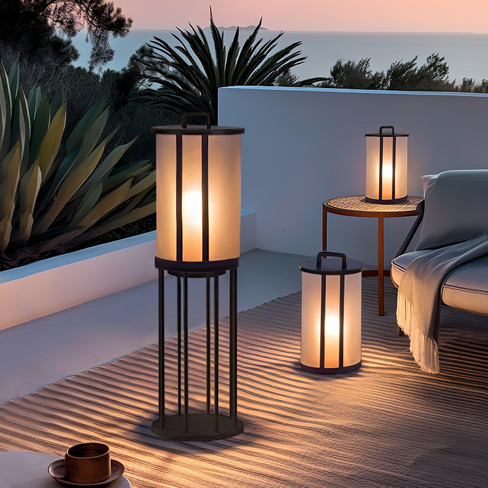 Elrinarae Pagoda Frame Travertine Lantern - Blowlighting